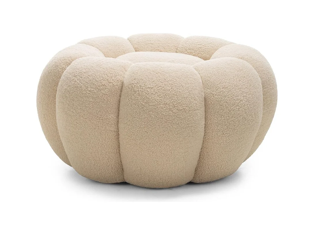 Pouf 61x61x31 cm beige Perle