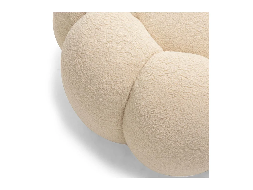 Pouf 61x61x31 cm beige Perle