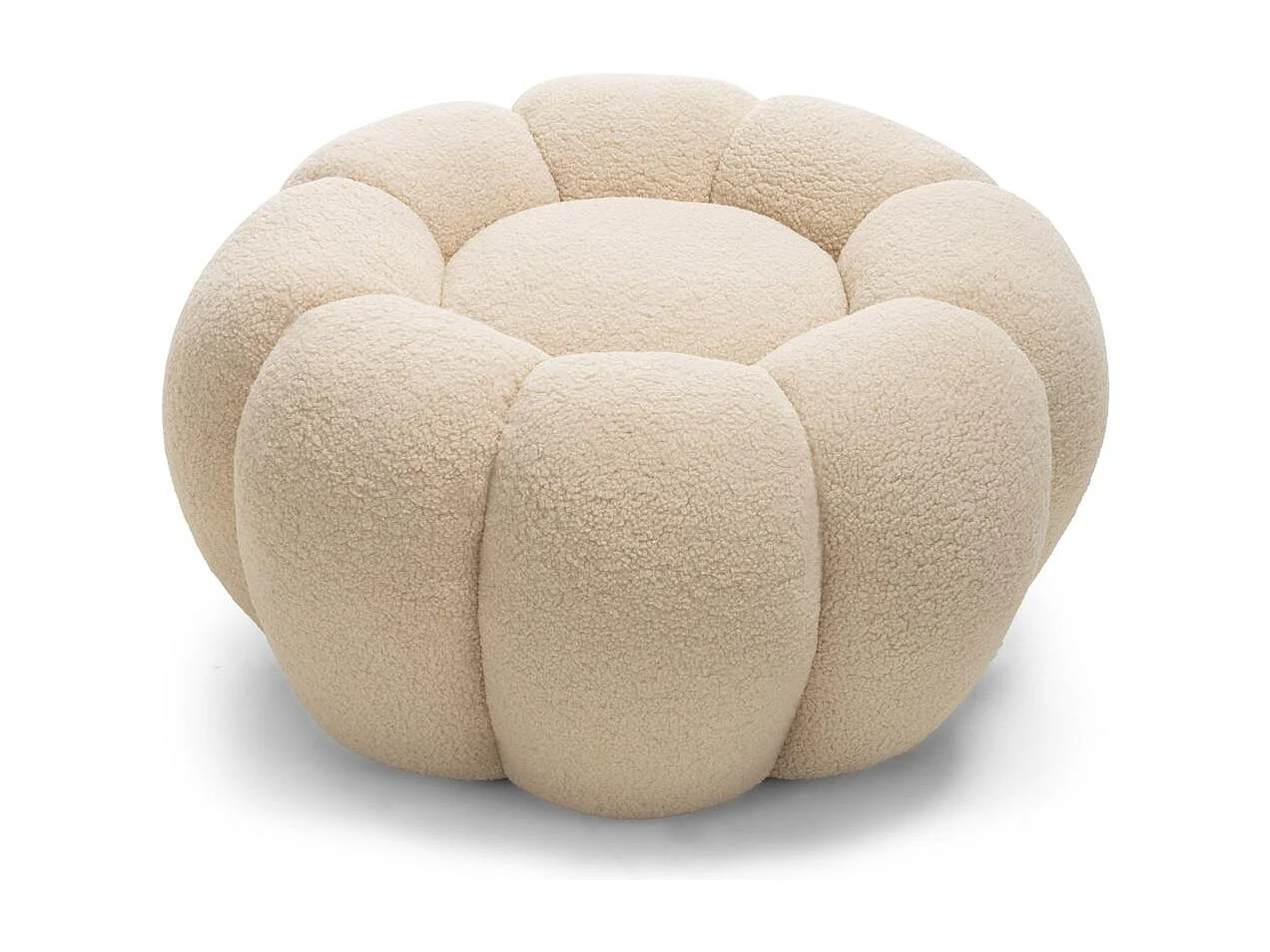 Pufe 61x61x31 cm bege Perle