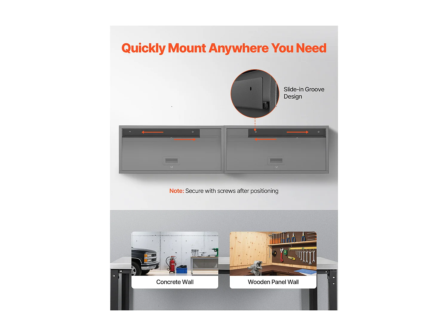 Wandschrank SucceBuy Werkstatt, 77 x 30,5 x 35,6 cm, Werkzeugschrank Garage Hängend Metall, Wandlagerung, mit Klapptür, Tragfähigkeit 54,5 kg