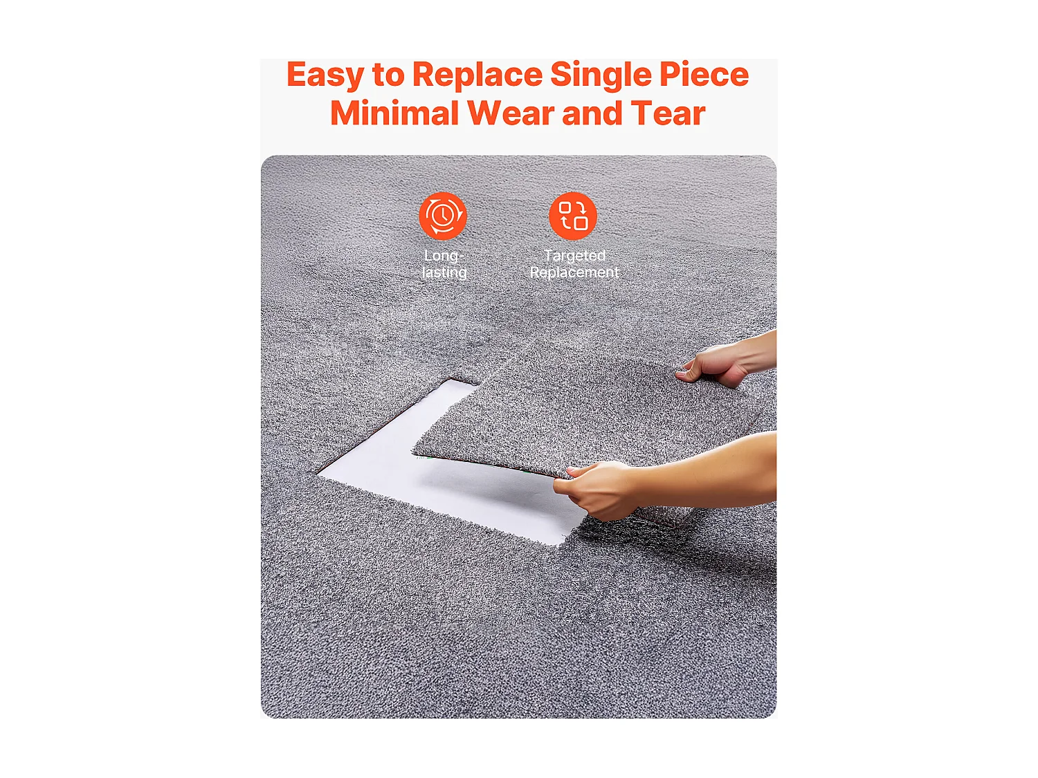 Dalle de Moquette Autocollante SucceBuy, 45,7 x 45,7 cm, Lot de 10, Couverture 2 ㎡, Épaisseur 12 mm, à Poils Ras, Revêtement de Sol Doux Modulaire Carré