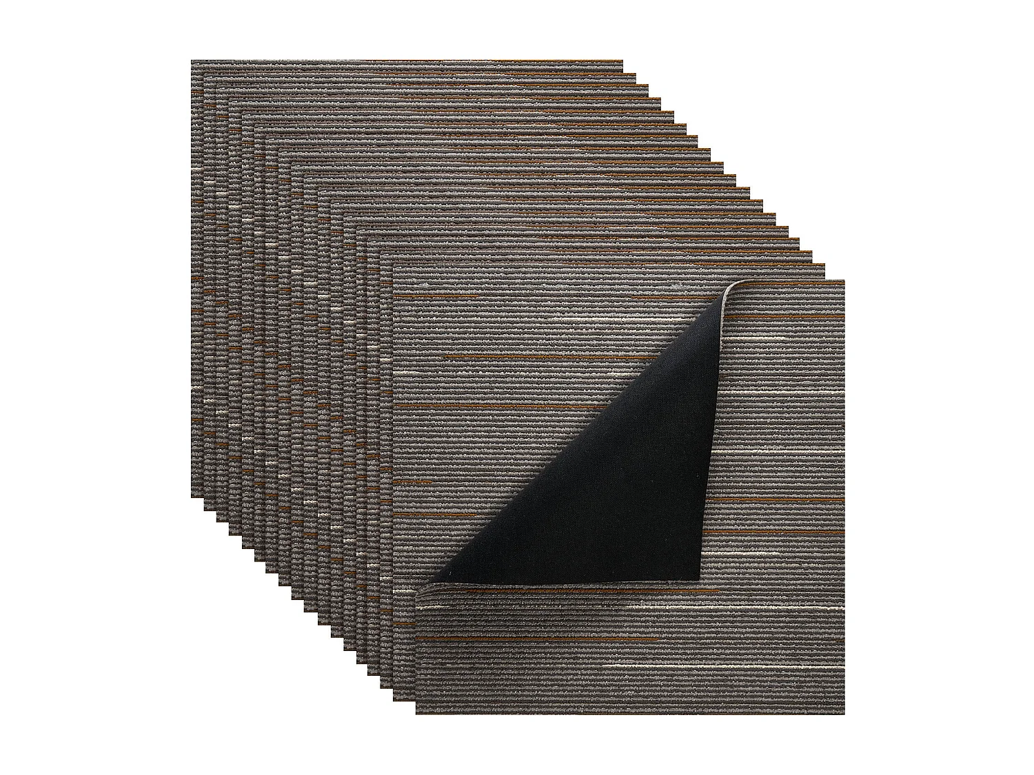 Dalle de Moquette Réutilisable SucceBuy, 61 x 61 cm, Lot de 24, Couverture 8,9 ㎡, Épaisseur 6 mm, à Poils Ras, Revêtement de Sol Doux Modulaire et Carré, Marron