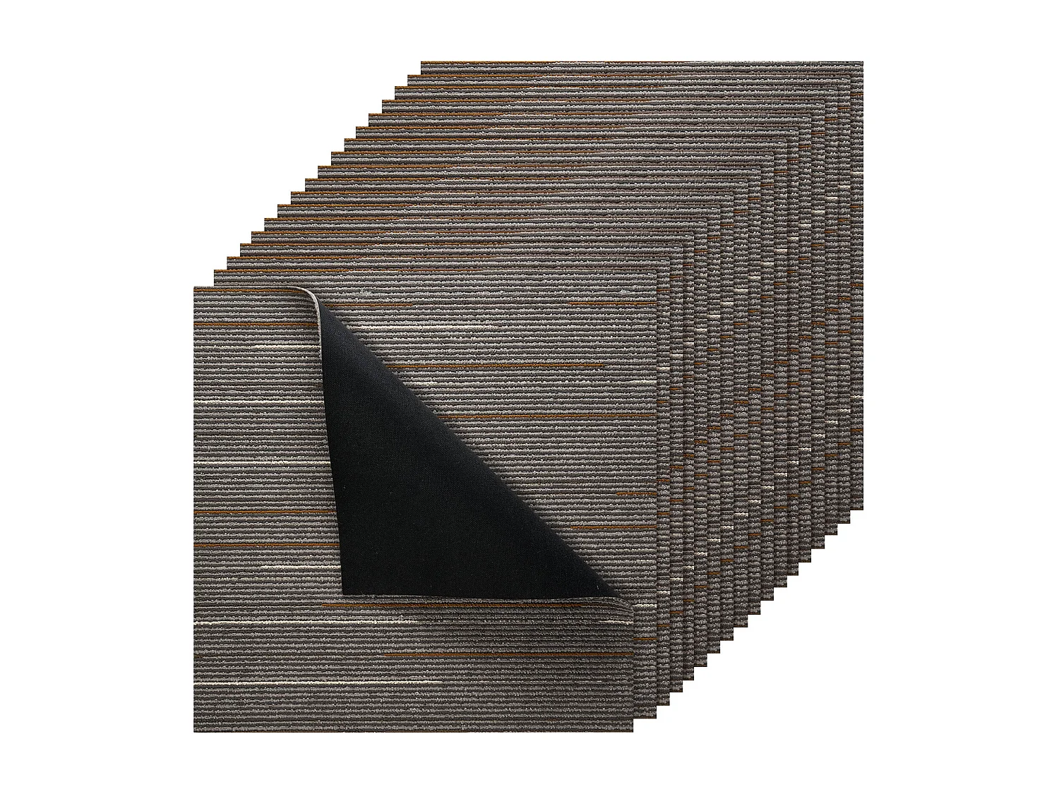 Dalle de Moquette Réutilisable SucceBuy, 61 x 61 cm, Lot de 24, Couverture 8,9 ㎡, Épaisseur 6 mm, à Poils Ras, Revêtement de Sol Doux Modulaire et Carré, Marron