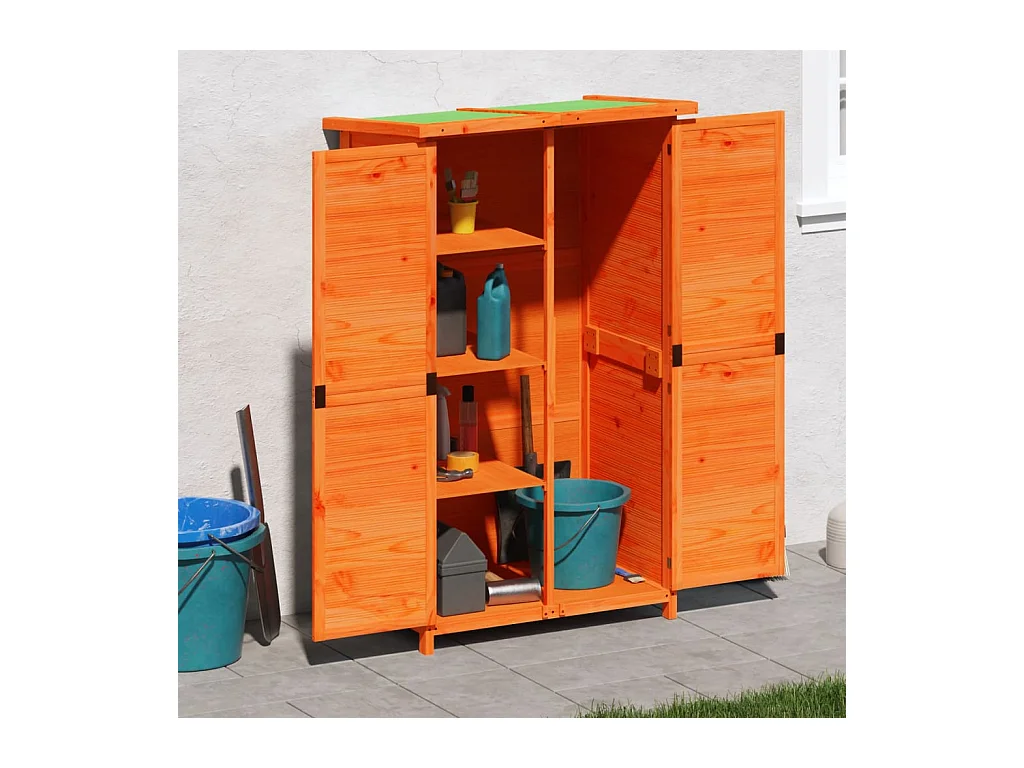 Émilien-Paul  Abri à outils de jardin marron 83x57x140 cm bois massif pin