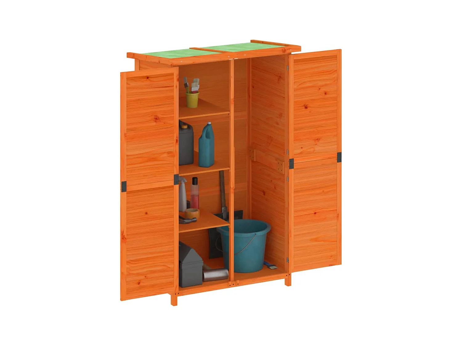 Émilien-Paul  Abri à outils de jardin marron 83x57x140 cm bois massif pin