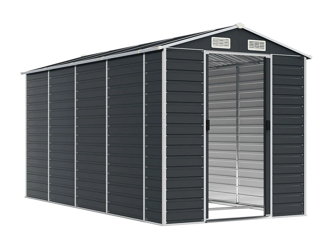 Tampa  Tuinschuur 191x385x198 cm gegalvaniseerd staal antracietkleurig