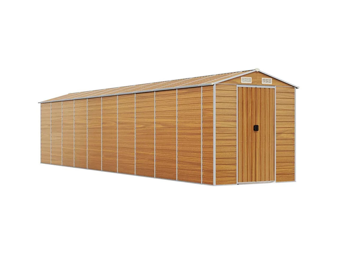 Tampa  Abri de jardin marron clair 191x895x198 cm acier galvanisé
