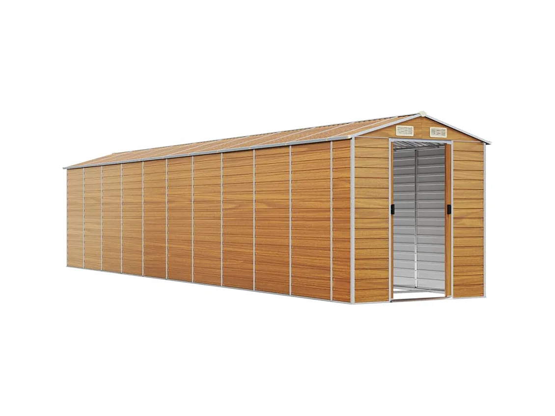 Tampa  Abri de jardin marron clair 191x895x198 cm acier galvanisé