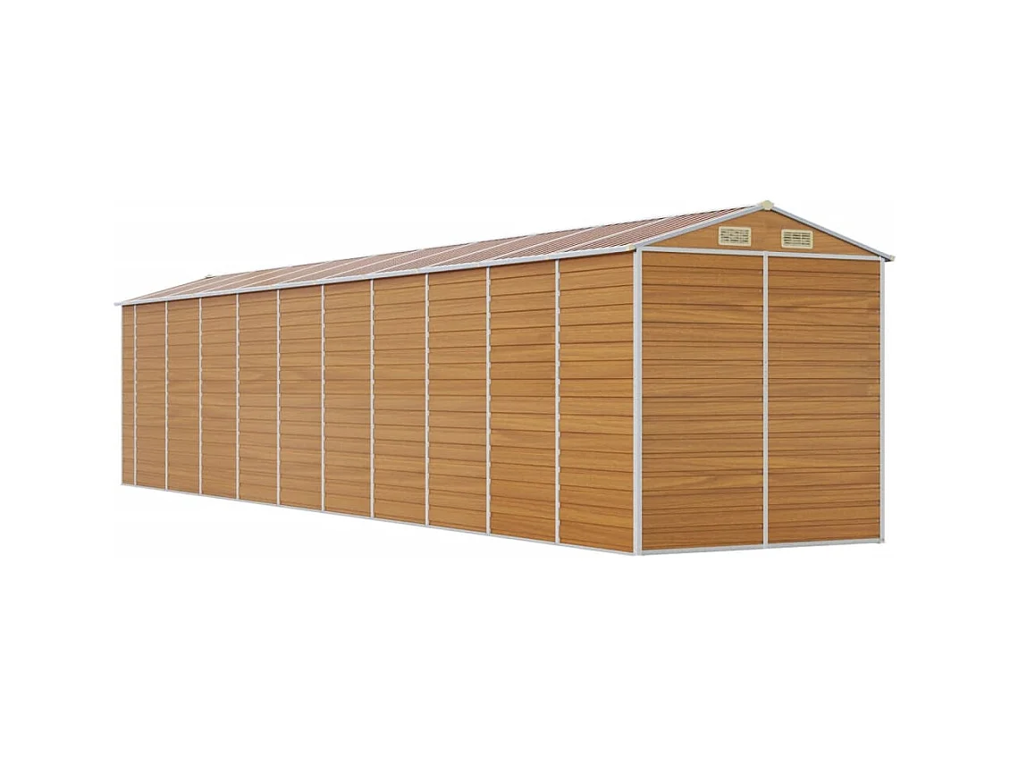 Tampa  Abri de jardin marron clair 191x895x198 cm acier galvanisé