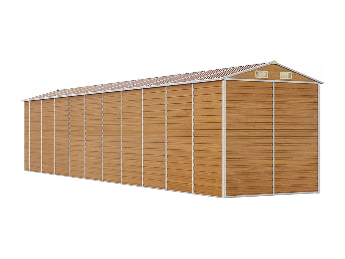 Tampa  Abri de jardin marron clair 191x895x198 cm acier galvanisé