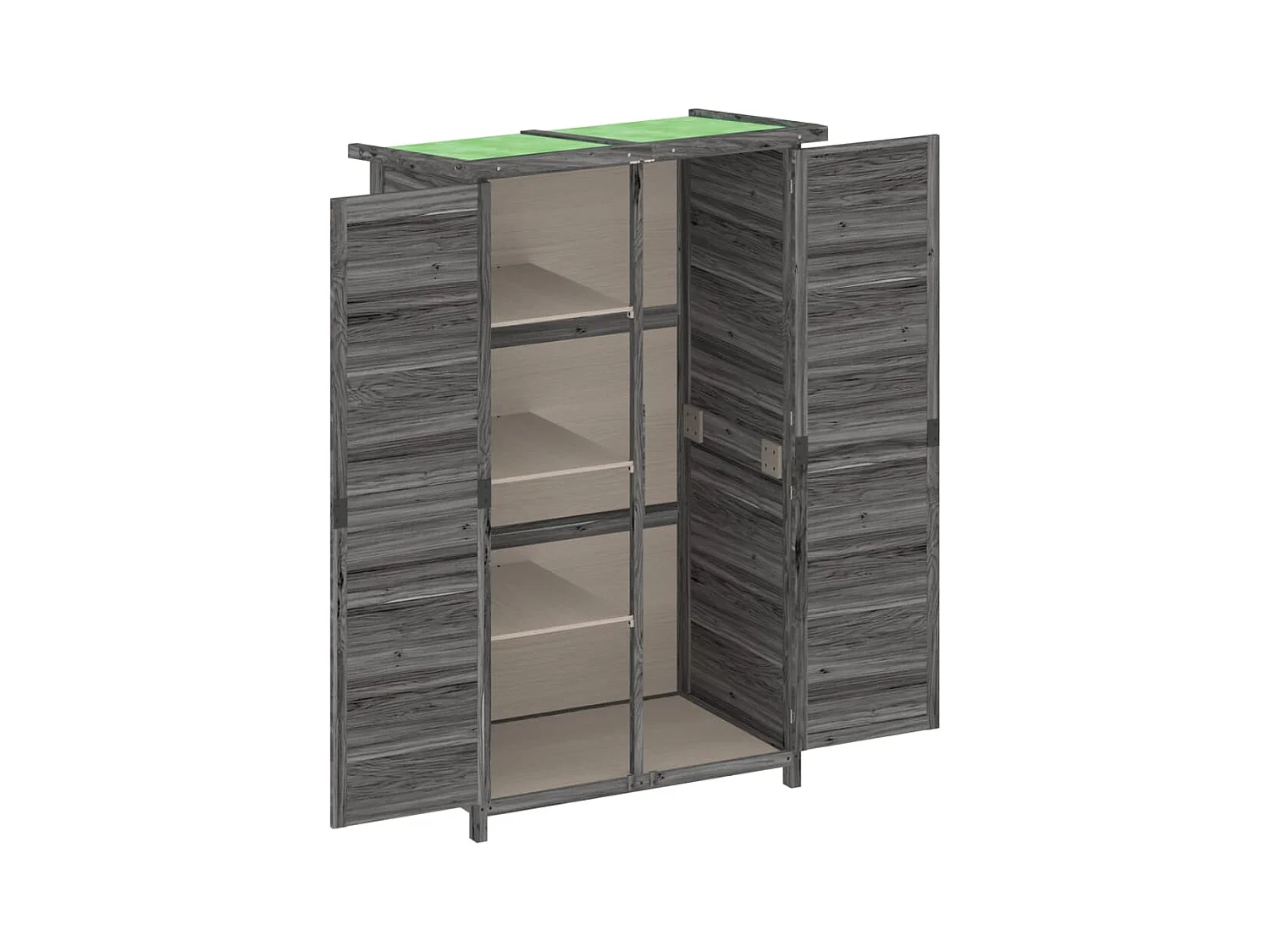 Émilien-Paul  Abri à outils de jardin gris 83x57x140 cm bois massif pin