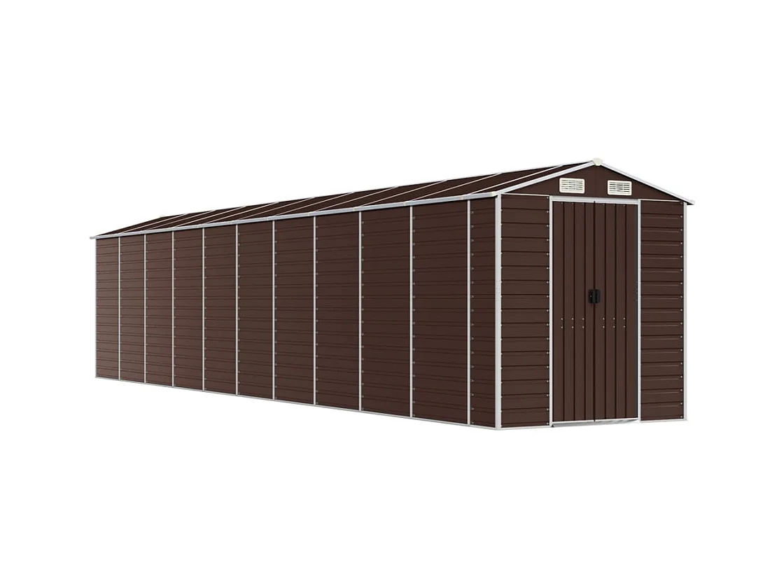 Tampa  Abri de jardin marron 191x895x198 cm acier galvanisé