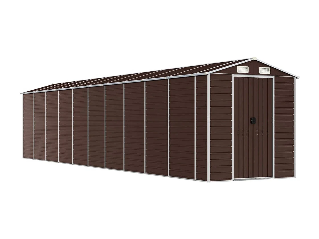 Tampa  Abri de jardin marron 191x895x198 cm acier galvanisé
