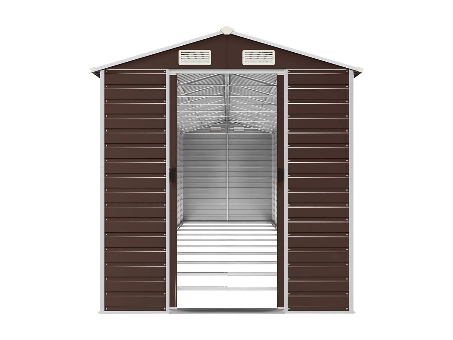 Tampa  Abri de jardin marron 191x895x198 cm acier galvanisé