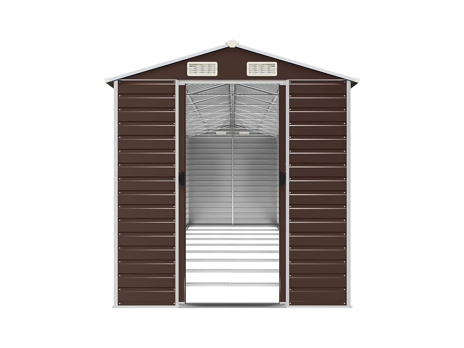 Tampa  Abri de jardin marron 191x810x198 cm acier galvanisé