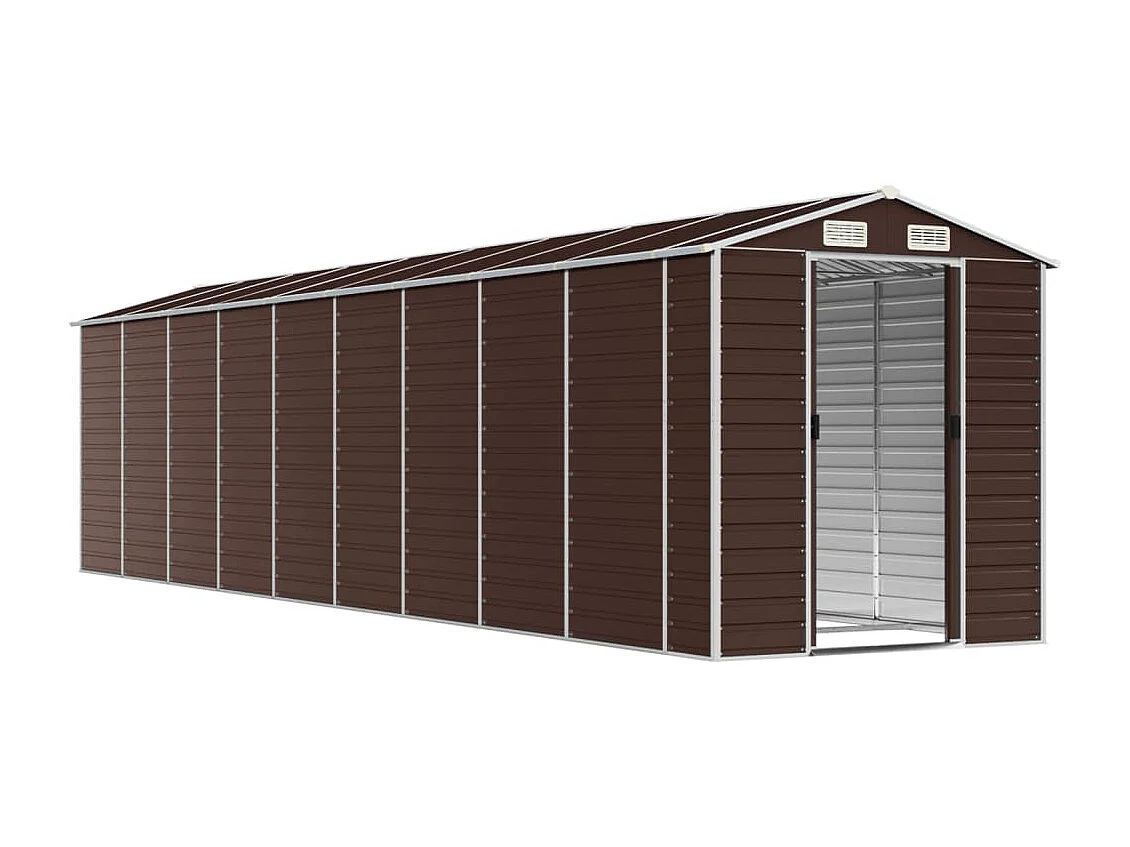 Tampa  Abri de jardin marron 191x810x198 cm acier galvanisé
