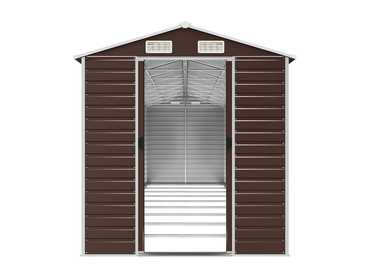 Tampa  Abri de jardin marron 191x810x198 cm acier galvanisé