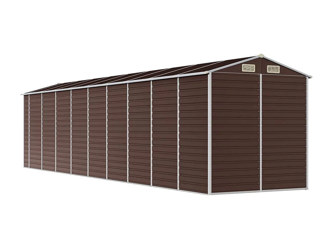 Tampa  Abri de jardin marron 191x810x198 cm acier galvanisé