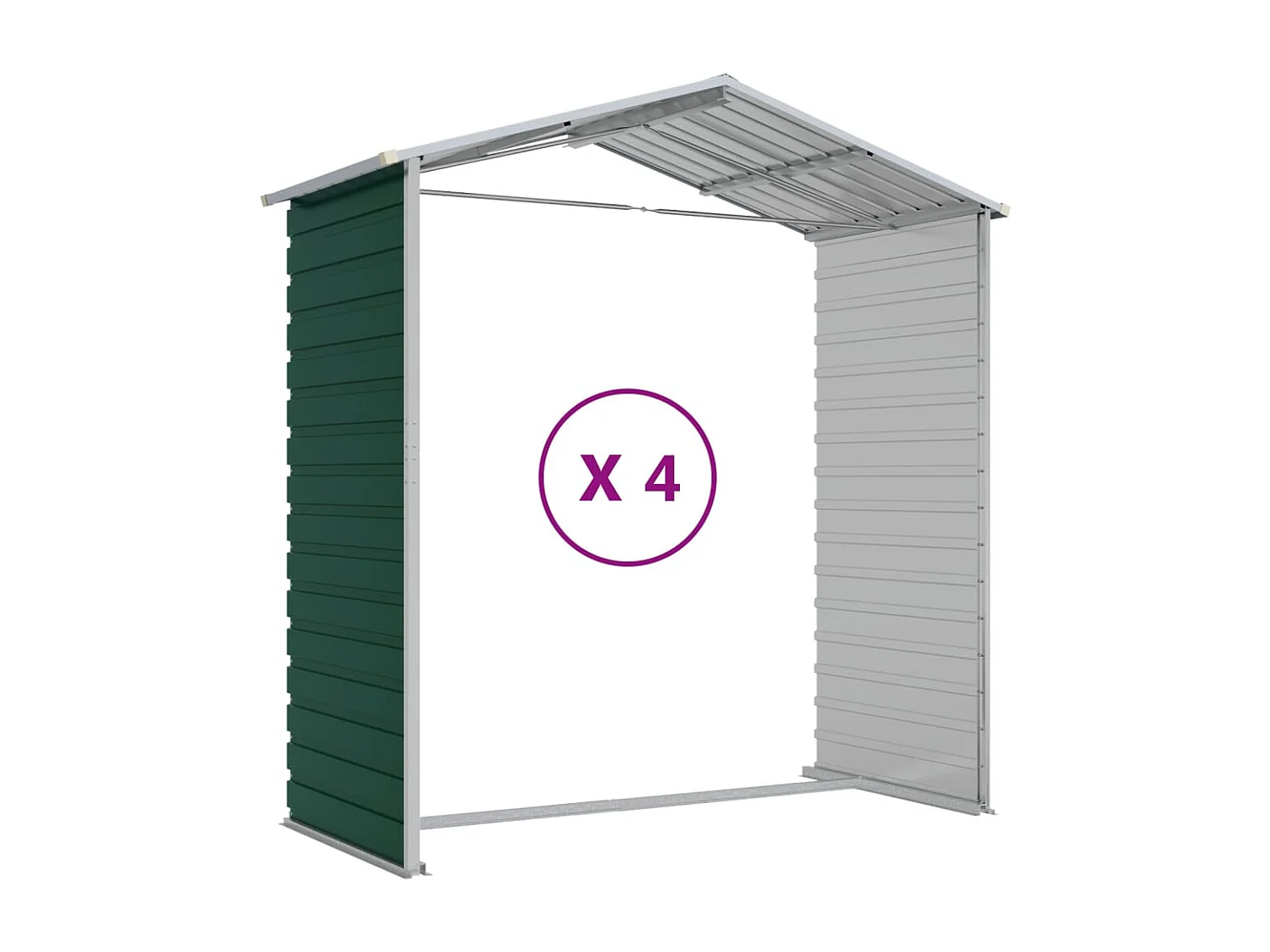 Tampa  Cobertizo de jardín acero galvanizado verde 191x385x198 cm