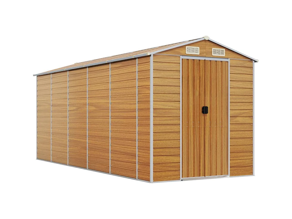 Tampa  Abri de jardin marron clair 191x470x198 cm acier galvanisé