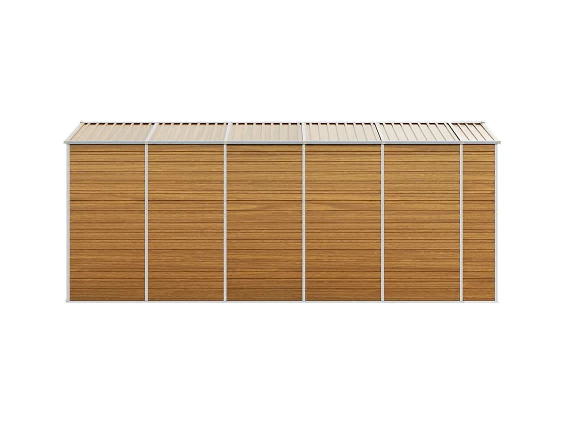 Tampa  Abri de jardin marron clair 191x470x198 cm acier galvanisé