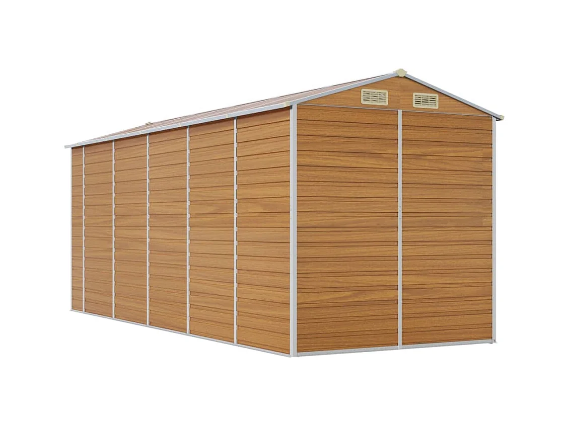 Tampa  Abri de jardin marron clair 191x470x198 cm acier galvanisé