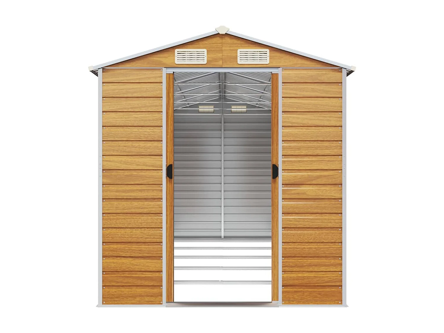 Tampa  Abri de jardin marron clair 191x470x198 cm acier galvanisé