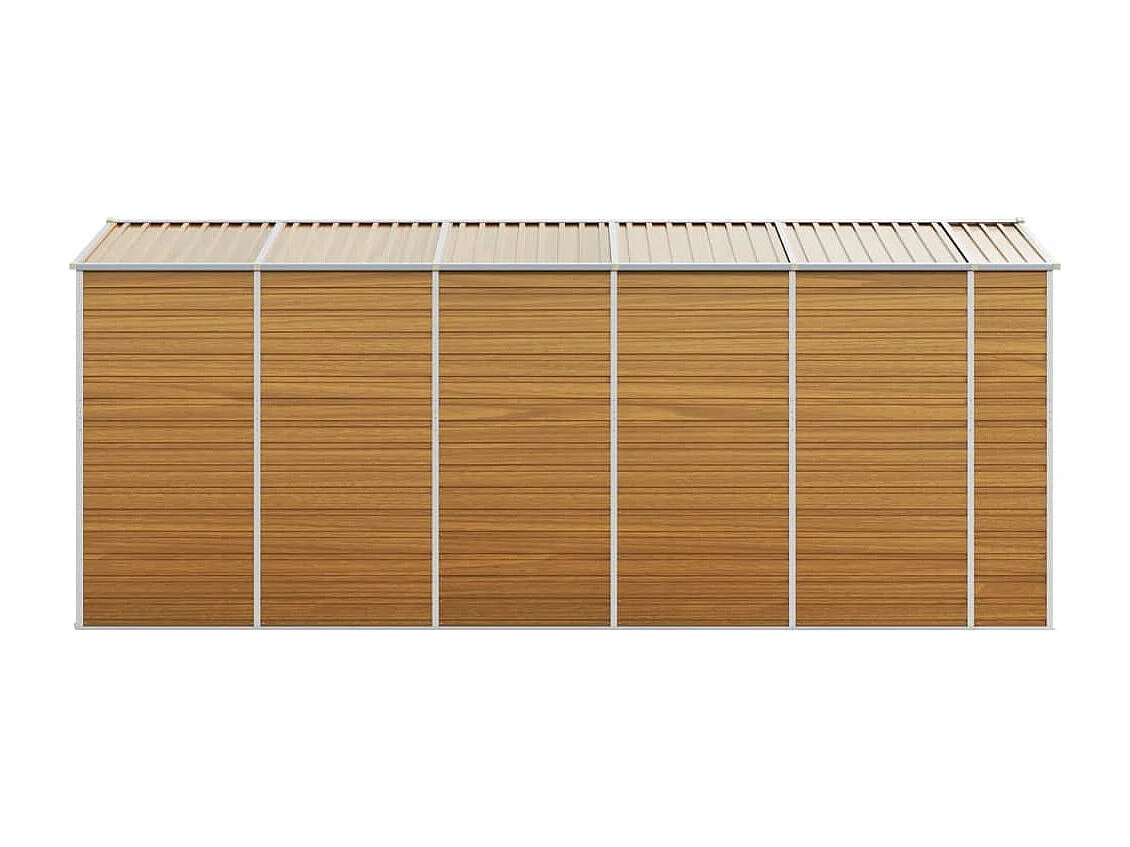 Tampa  Abri de jardin marron clair 191x470x198 cm acier galvanisé