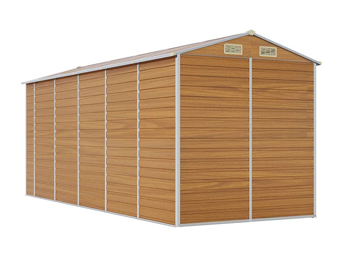 Tampa  Abri de jardin marron clair 191x470x198 cm acier galvanisé