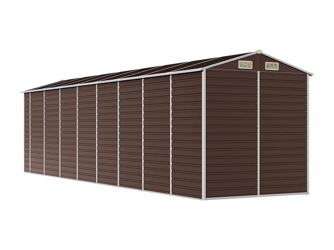 Tampa  Abri de jardin marron 191x725x198 cm acier galvanisé