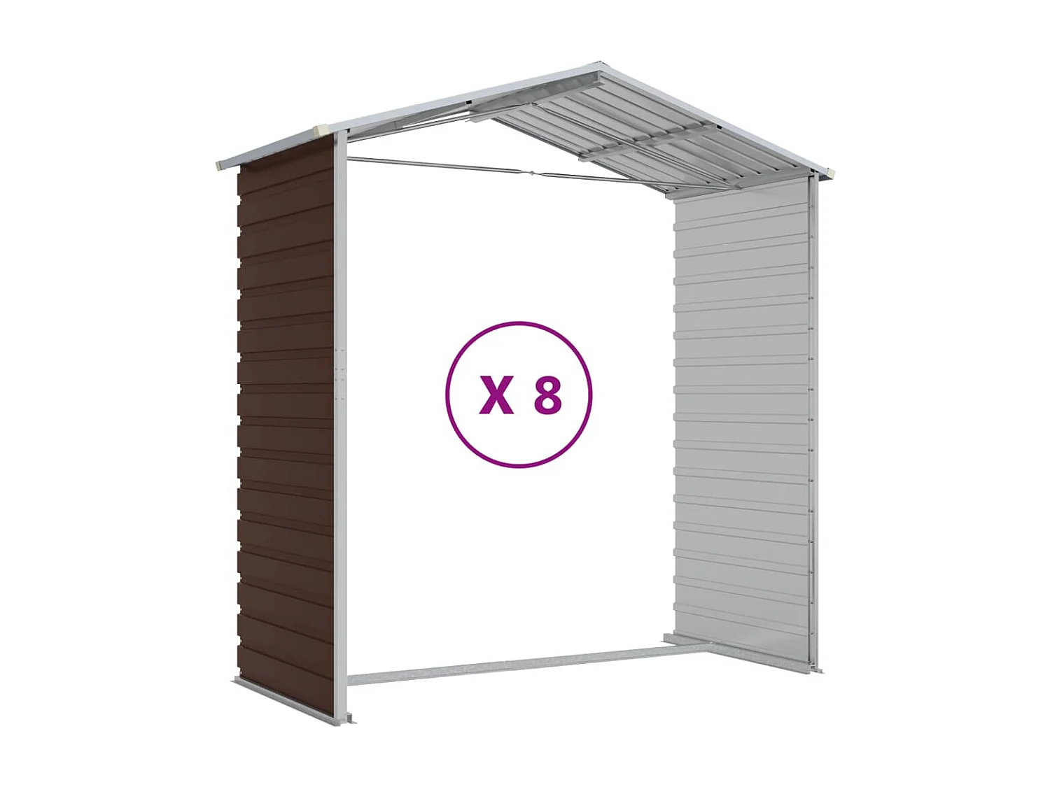 Tampa  Abri de jardin marron 191x725x198 cm acier galvanisé