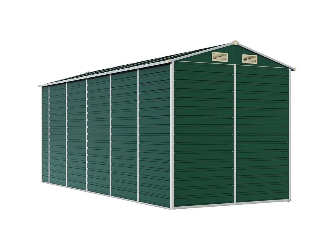 Tampa  Abri de jardin vert 191x470x198 cm acier galvanisé
