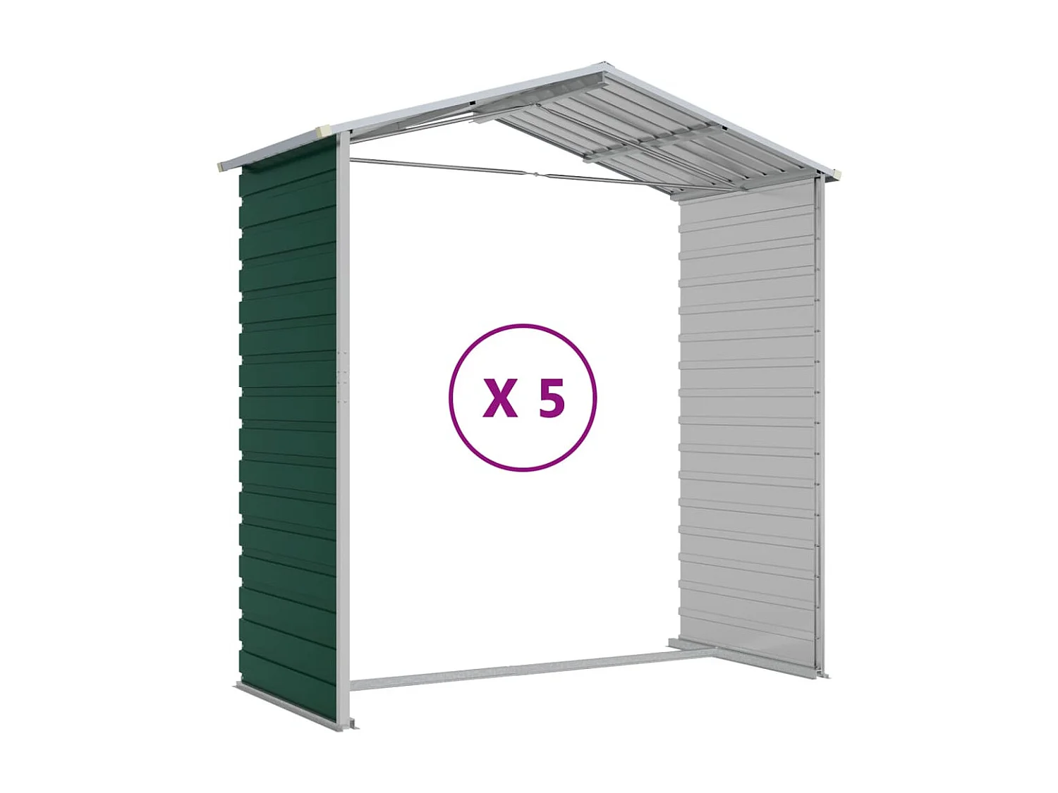 Tampa  Cobertizo de jardín acero galvanizado verde 191x470x198 cm