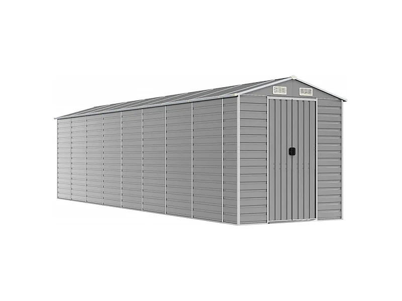 Tampa  Tuinschuur 191x725x198 cm gegalvaniseerd staal lichtgrijs
