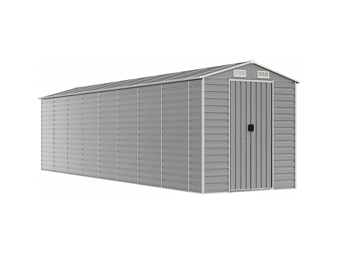 Tampa  Abri de jardin gris clair 191x725x198 cm acier galvanisé
