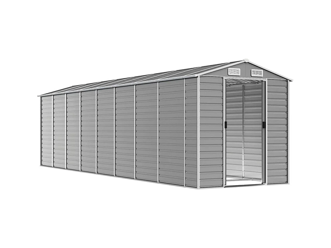 Tampa  Abri de jardin gris clair 191x725x198 cm acier galvanisé