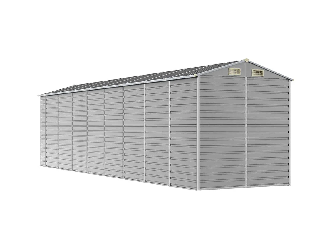 Tampa  Abri de jardin gris clair 191x725x198 cm acier galvanisé