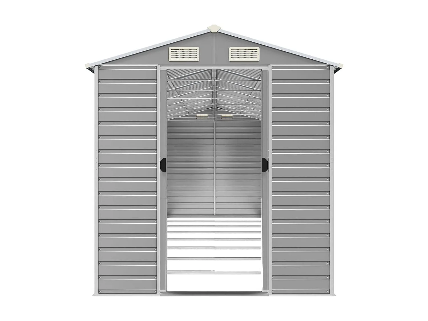 Tampa  Abri de jardin gris clair 191x725x198 cm acier galvanisé