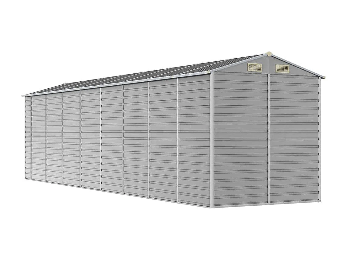 Tampa  Abri de jardin gris clair 191x725x198 cm acier galvanisé