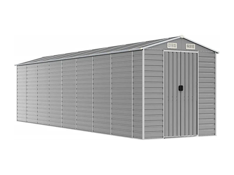 Tampa  Abri de jardin gris clair 191x725x198 cm acier galvanisé