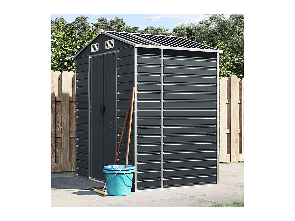 Tampa  Abri de jardin anthracite 191x130x198 cm acier galvanisé