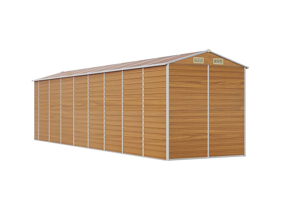 Tampa  Abri de jardin marron clair 191x725x198 cm acier galvanisé