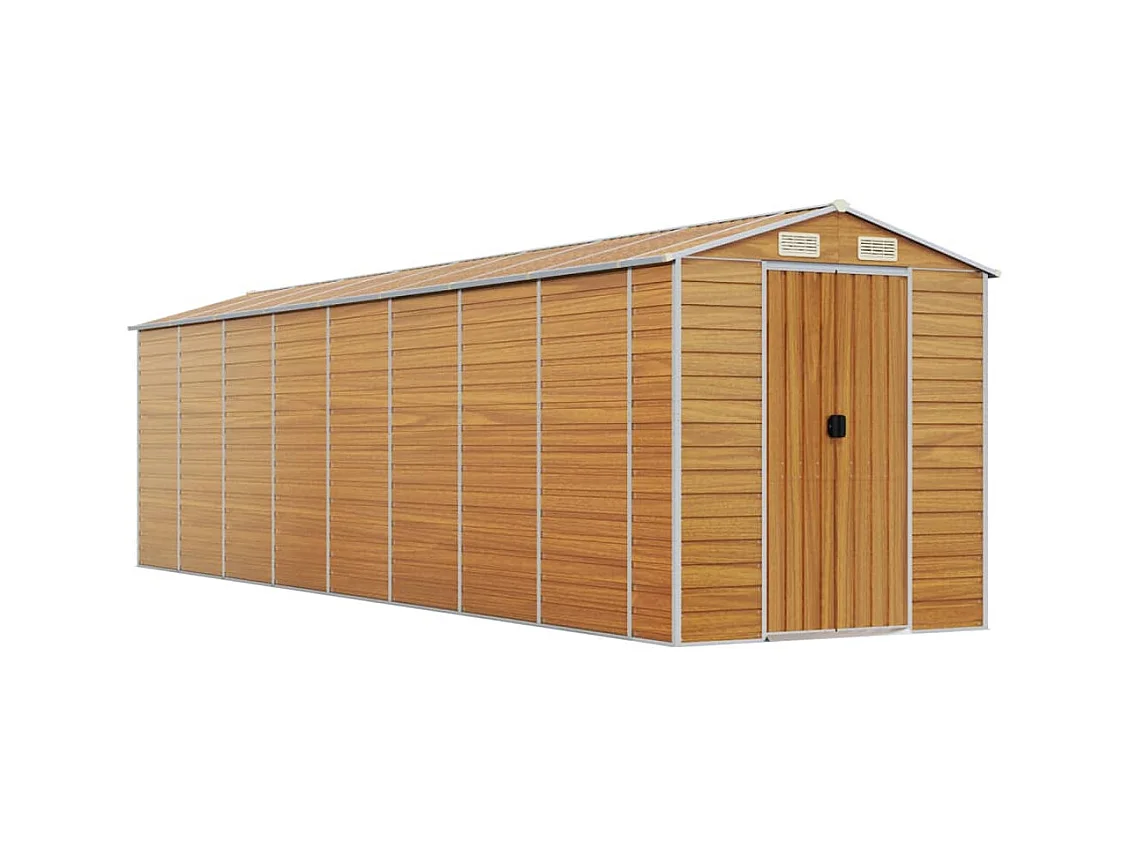Tampa  Abri de jardin marron clair 191x725x198 cm acier galvanisé