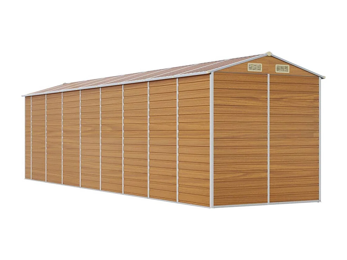 Tampa  Abri de jardin marron clair 191x725x198 cm acier galvanisé