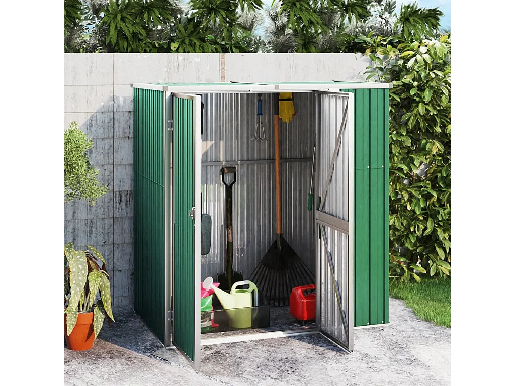 Nicole  Abri à outils de jardin vert 161x89x161 cm acier galvanisé