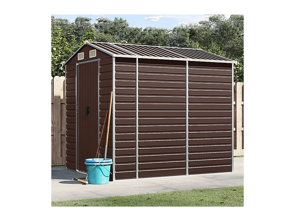 Tampa  Abri de jardin marron 191x215x198 cm acier galvanisé
