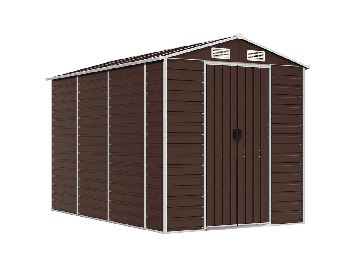 Tampa  Abri de jardin marron 191x300x198 cm acier galvanisé