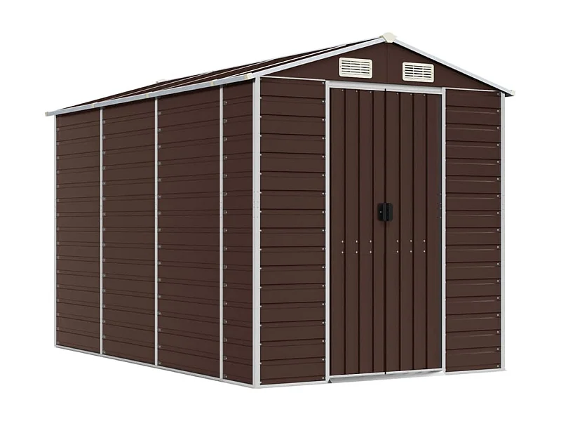 Tampa  Abri de jardin marron 191x300x198 cm acier galvanisé