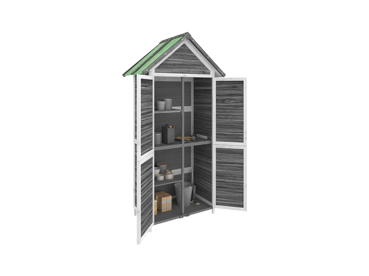 Fontana  Abri à outils de jardin gris 89x52,5x175 cm bois massif pin