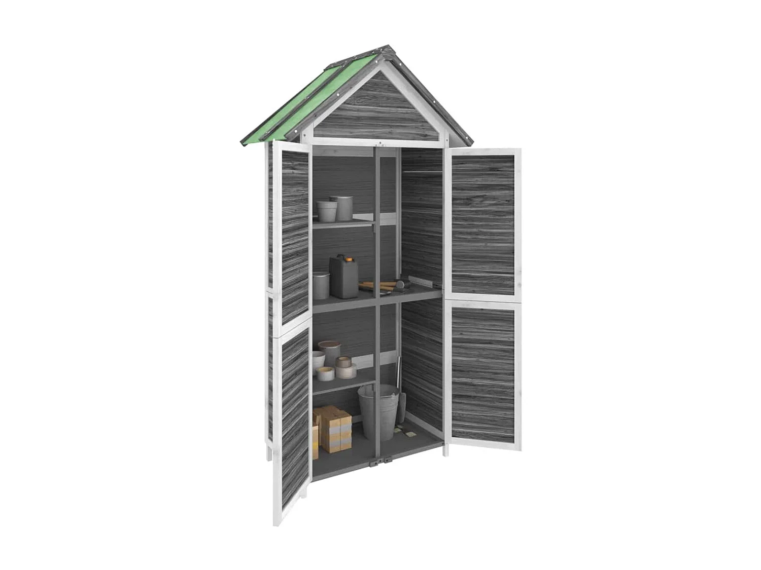 Fontana  Abri à outils de jardin gris 89x52,5x175 cm bois massif pin